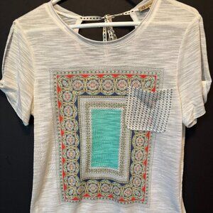 Democracy Women's Top Cream Design size small